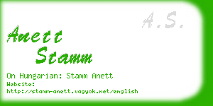 anett stamm business card